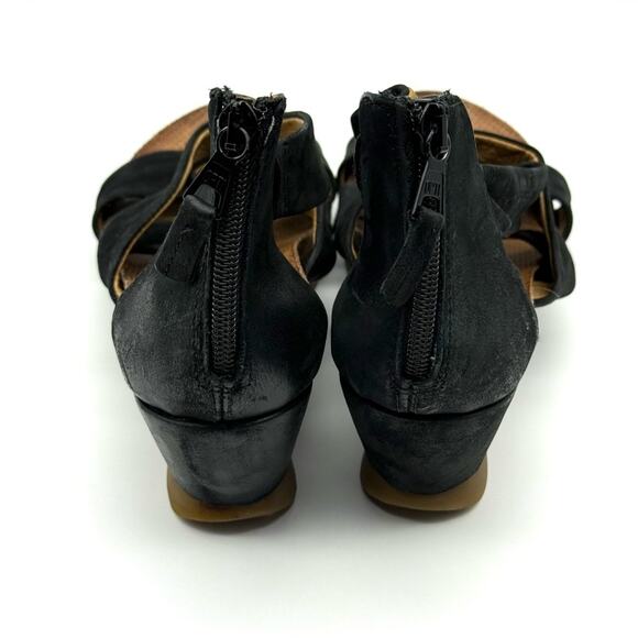 Miz Mooz Black Mika Wedge Sandal Nubuck Leather EU 40 - Picture 4 of 15